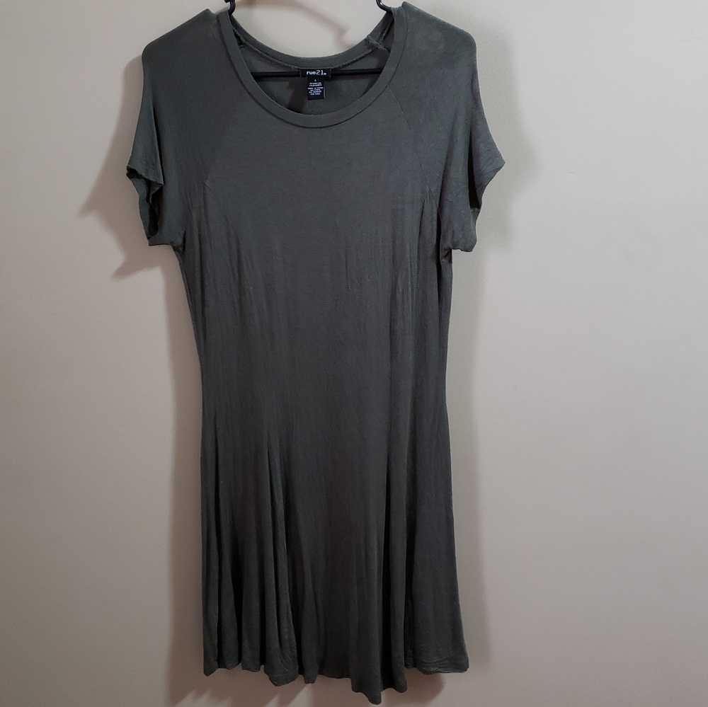 Olive green short sleeve dress